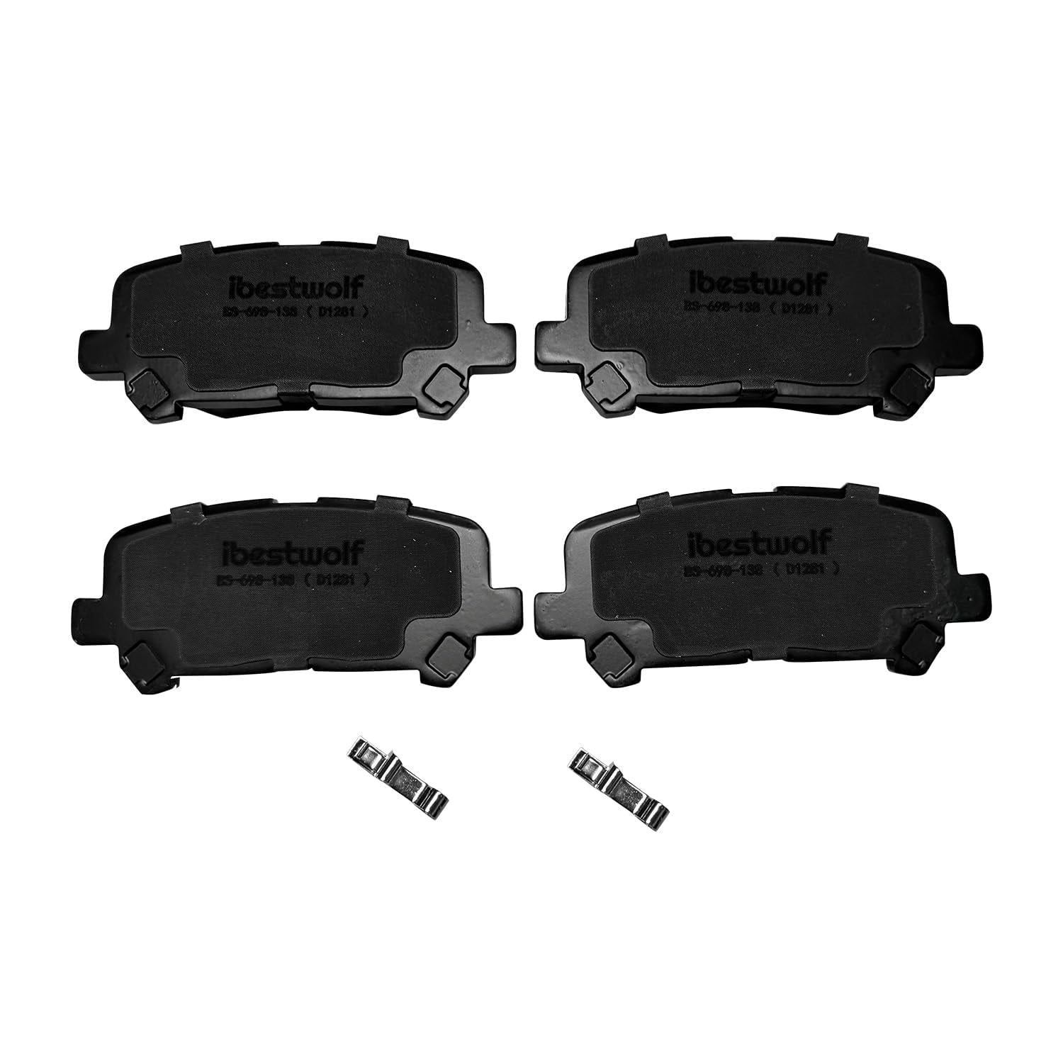 BST BSSPF Front and Rear Ceramic Brake Pads for 2007-2013 Acura MDX for 2010-2013 Acura ZDX for 2009-2011 Honda Pilot, Disc Brake Pad Replacement P-1378 P-1281
