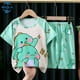 thumbnail image 1 of Conjunto de ropa de verano de Pokémon Pikachu para niños y niñas, camiseta de manga corta, pantalones cortos, chándal deportivo, conjuntos de pijamas qym unisex, 1 of 2