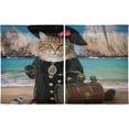 thumbnail image 2 of GZHJMY 24 Inch Length Kitchen Curtains Pirate Captain Cat 2 Panels Half Window Sheer Curtains Rod Pocket Farmhouse Short Drapes for Bathroom Cafe Basement Home Decor, 2 of 7