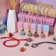 thumbnail image 4 of Braided Waxed Cotton Thread Cords Macrame Pouch Necklace Making Adjustable Glass Beads Interchangeable Stone Necklace Peru 30 inch(76cm) 2pcs/set, 4 of 7