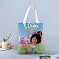 thumbnail image 2 of Cleo y Cuquín Bolso de tela con estampado de lienzo para mujer, bolsa de compras reutilizable y estética, con cremallera interior, regalo para mujer, 35 × 40 cm., 2 of 6