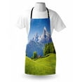 thumbnail image 3 of Europe Apron Blooming Flowers Snowcapped Mountain Tops in Background National Park Bavaria, Unisex Kitchen Bib Apron with Adjustable Neck for Cooking Baking Gardening, Green Sky Blue, by Ambesonne, 3 of 3