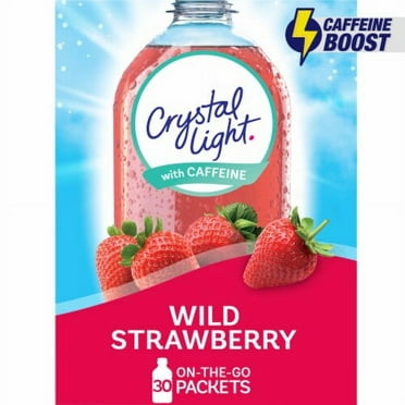 Crystal Light Zero Sugar Caffeinated Sugar Wild Strawberry Drink Mix Packets 30 Packets