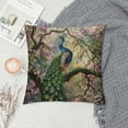 thumbnail image 2 of Nawypu  Peacock and Blossoms Pillow Covers Decorative Throw Pillowcase Square Couch Cushion Cover for Home Decor Sofa Living Room Bed Car Sofa, 2 of 5
