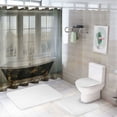 thumbnail image 7 of Chilfamy  Antique Shower Curtain, Retro Bathtub in Modern Room Interior Hardwood Classics Space Design, Cloth Fabric Bathroom Decor Set with Hooks, White Black Pale Brown White, 7 of 7