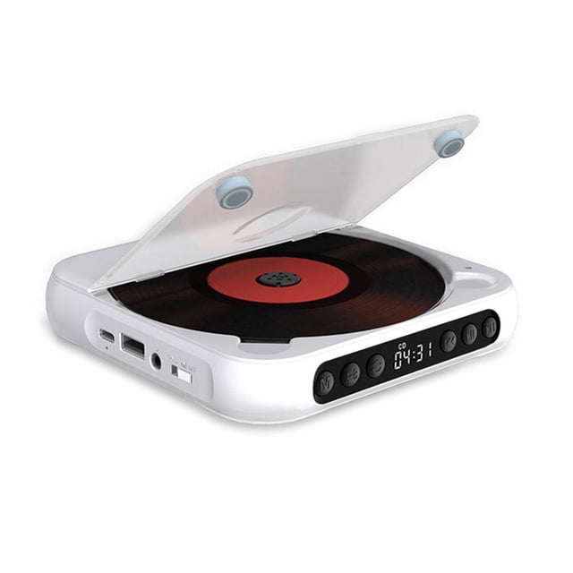 Generic Portable CD Player & Bluetooth Speaker, Stereo Audio Player with Headphone Jack, English Student Repeater Function, 291g Lightweight Walkman