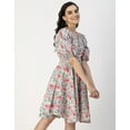 thumbnail image 3 of Moomaya Short Sleeves V Neck Cotton Dress - Women's Stylish Fit And Flare Dress, 3 of 9