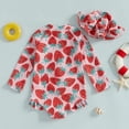 thumbnail image 5 of Baby Swimsuit Baby Girl Long Sleeve Floral Print Zip Rash Guard One Piece with Swim Cap Toddler Bathing Suit Girl Red 0-3 Months, 5 of 7