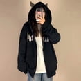 thumbnail image 2 of Suéter con capucha de gran tamaño con letras bordadas con diablito retro gótico para mujer, ropa Y2K punk Harajuku hip-hop moda callejera, 2 of 5