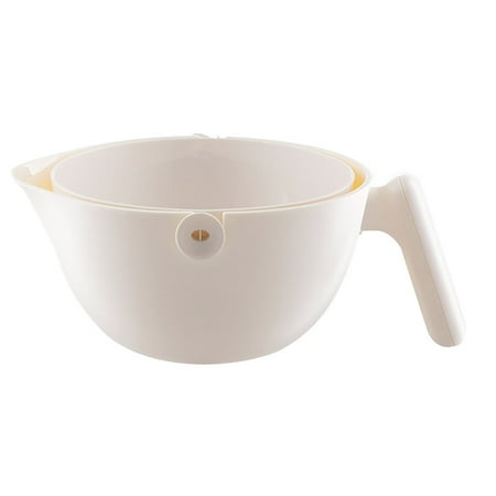 

PUREOY Double Layer Drain Basket Rotating Washing Basket with Handle Food-Grade BPA-Free Detachable Dishwasher Safe Strainer Bowl