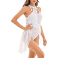 thumbnail image 3 of MSemis Color Block Lyrical Dance Dress Women White S, 3 of 6