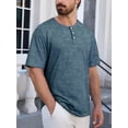 thumbnail image 4 of GENTS BLISS Short Sleeve Henley Men Shirts Crew Neck T shirts for Men Casual Printed Face Shirts for Men, 4 of 7