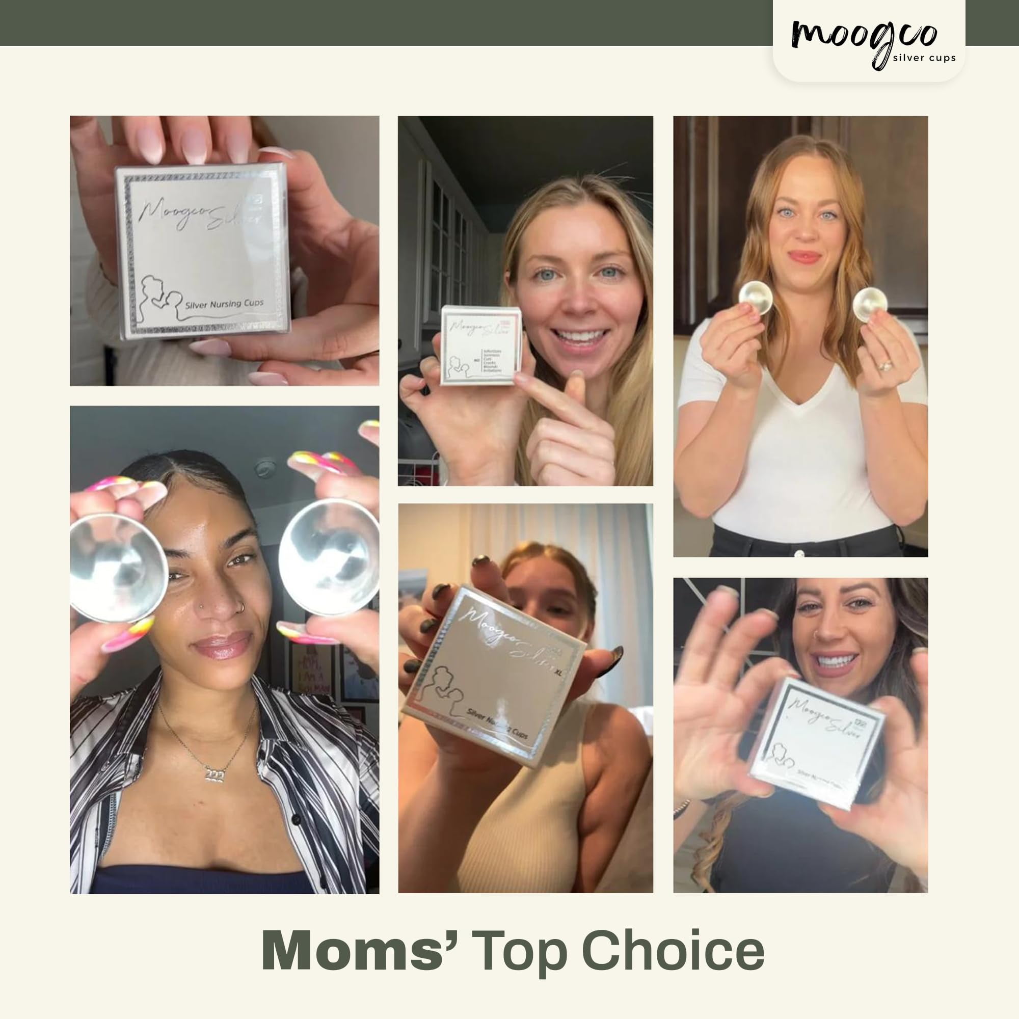 MoogCo Nipple Shields for Nursing Newborn, Newborn Essentials Must Haves, Soothe and Protect Your Nursing Nipples, The Original Silver Nursing Cups , 925 Silver