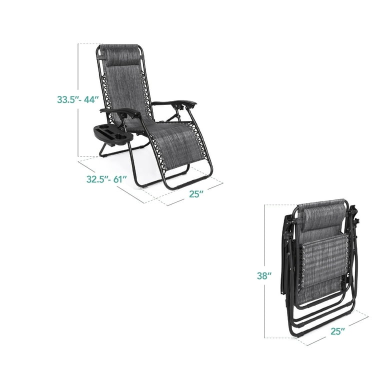 Best Choice Products Zero Gravity Lounge Chairs, Set of 2 with Cup Holder Tray photo 2