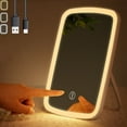 thumbnail image 1 of LED Makeup Mirror with Lights, Touch Control Dimmable Vanity Mirror with Color Changing Modes, Portable Travel Mirror with USB Rechargeable Battery, Magnifying Mirror for Desk Makeup Application, 1 of 7