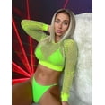 thumbnail image 3 of Haut Résille pour Femmes Crop Top Résille Manches Longues Chemise Résille Haut Manches Longues Résille, 3 of 5