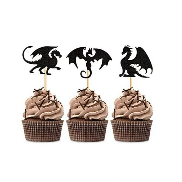 Jinsinto 24pcs Dinosaur Cake Topper Dinosaur Cake Pick Baby Shower Children's Birthday Party Cake Decoration