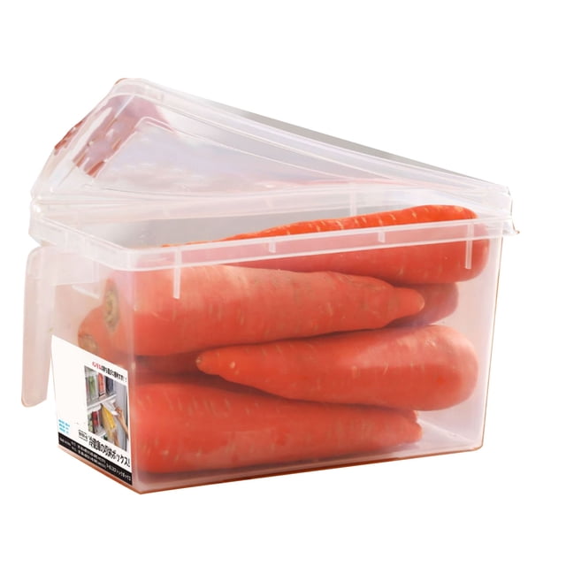 CAJA DE ALMACENAMENTO DEL REFRIGERADOR, Organizador del Refrigerador de Grado Alimento Manija Portátil de Plástico para Verduras
