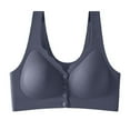 thumbnail image 2 of Ahuyic Womens Bra,Summer Plus Size Bra,Womens Large Lace Front Buckle Thin Rimless Waistcoat Underwear Daily Bra,Blue,XL, 2 of 4