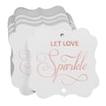 thumbnail image 3 of Inkdotpot Pack Of 100 Real Rose Gold Foil Bracket Shape Paper Tags Let Love Sparkle Wedding Favor Hang Tags, 3 of 7
