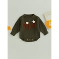 thumbnail image 2 of Arvbitana 0M 3M 6M 9M 12M 24M Newborn Baby Girls Sweater Romper Long Sleeve Letter Flower Embroidery Knit Jumpsuit Infant Toddler Cute Bodysuit Fall Warm Clothes, 2 of 8
