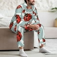 thumbnail image 7 of Yiaed Insects Print Men’s Pajamas Set - Long Sleeve Button Down Sleep Shirt and Pajama Bottoms Sleepwear Set Mens Pjs Sets Men's Pajama Bottoms-Medium, 7 of 7
