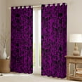 thumbnail image 2 of Damask Gothic Curtains Antique Victorian 30%-50% Blackout Curtains 2 Panels 38"Wx54"L,Magenta Black Sugar Skull Curtains Drapes Vintage Baroque Floral Goth Curtains, 2 of 6