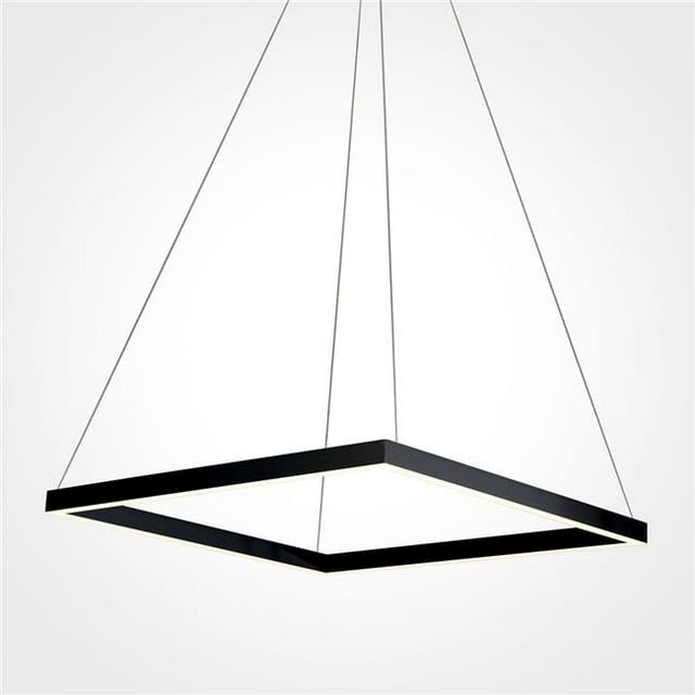 Vonn Éclairage VMC31620BL 20 in. Atria Suspension Réglable & 44; Moderne Carré LED Lustre Éclairage en Noir