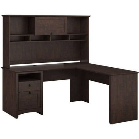 Cherry 42' Corner Hutch - Bush Furniture Buena Vista L-Desk & Hutch in Madison Cherry Finish