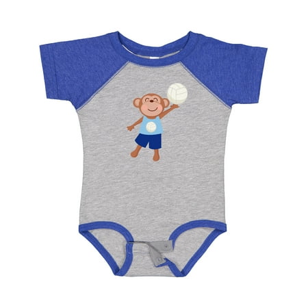 

Inktastic Volleyball Player Boys Cute Monkey Gift Baby Boy Bodysuit