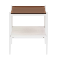 thumbnail image 5 of Tcbosik Side Tables Set of 2, End Table with Tempered Glass Top, 2-Tier Nightstand with Storage Shelf for Living Room, Bedroom, Easy Assembly, Brown & White, 5 of 8