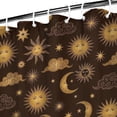 thumbnail image 3 of Brown Sun Moon Cloud Pattern Shower Curtain 36"x72" ,Bathroom Decorative Shower Curtains Set with 12 Hooks,Modern Waterproof Washable Shower Curtain, 3 of 6