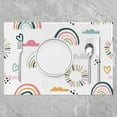 thumbnail image 2 of Rainbow Table Place Mats Set of 4 Colorful Stripes Table Mats Kitchen Decor Dinner Indoor Glitter Placemats Dining Table Breathable White Rainbow Placemats18 x12, 2 of 4