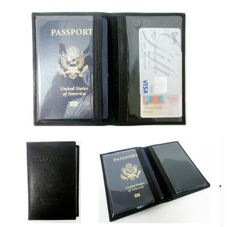 Black Leather Checkbook Cover Organizer - NZIHSZO DZOOVG Black Leather EMBOSSED US Passport Cover Organizer Travel Wallet ID Card Holder