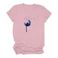 thumbnail image 1 of Hauts Mignons pour Femmes Été Col Rond Manches Courtes Décontracté Imprimé Floral T-Shirts Coupe Ample Blouses Tuniques Cadeaux, 1 of 4