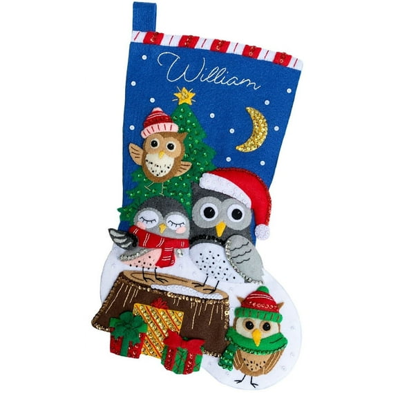 Festive Owls Felt Stocking Kit