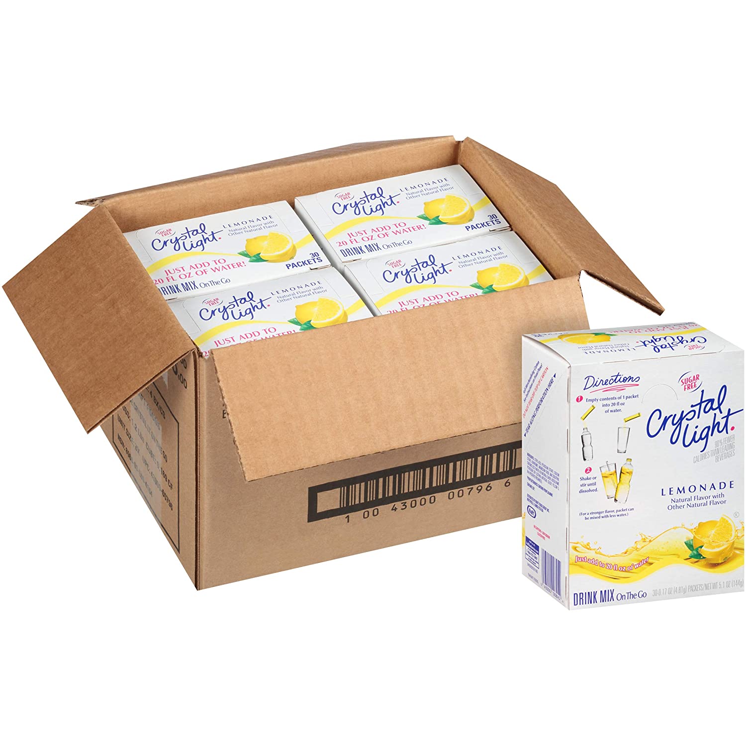 Crystal Light Sugar-Free Lemonade On-The-Go Powdered Drink Mix 120 Count