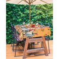 thumbnail image 3 of Outdoor Tablecloth with Umbrella Hole & Zipper, Thanksgiving Gnomes Rectangle Tablecloth 60x120 Inch, Orange Pumpkins Fall Maple Leaves Patio Table Cover Waterproof Table Cloth for Picnic, 3 of 6