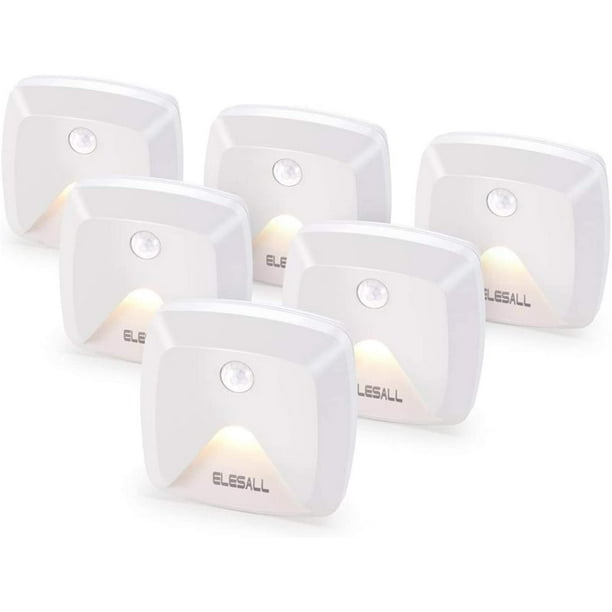 6 Pack Stickon Motion Sensor Lights, Warm White LED Night Light