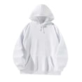 thumbnail image 2 of Sudadera con capucha para mujer, con estampado gráfico de letras, manga larga, estilo urbano, con cordón ajustable L, 2 of 9