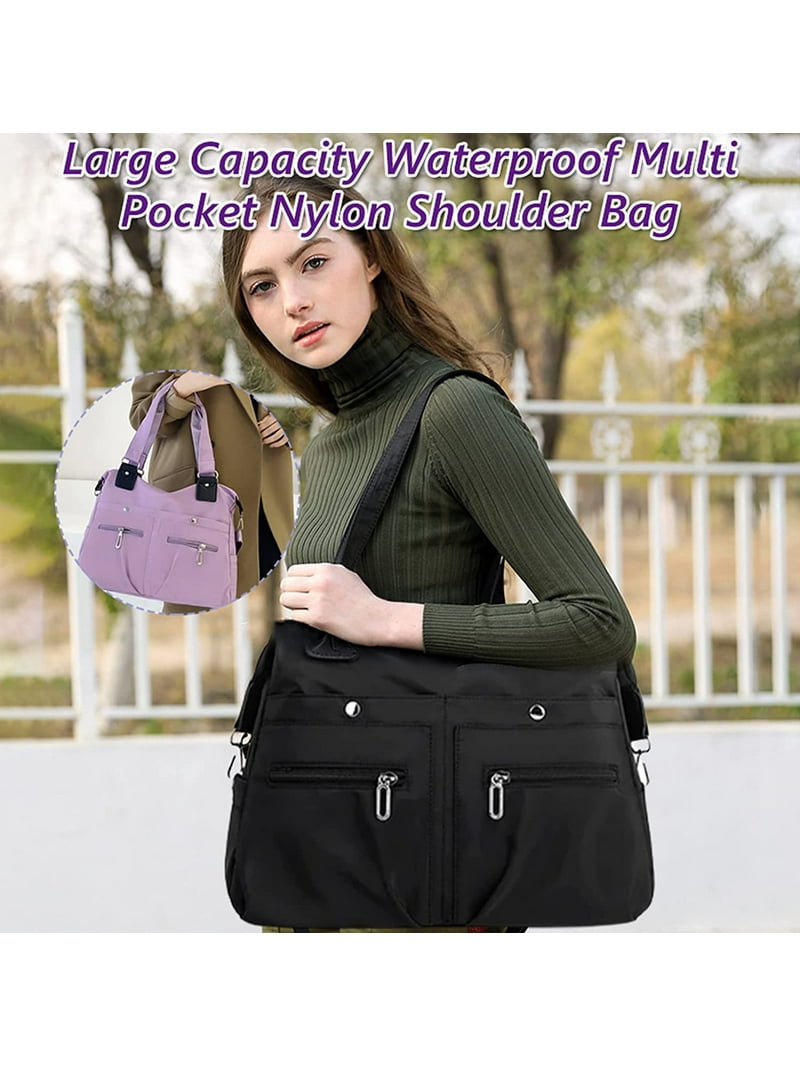 バッグ MULTI POCKETS NYLON SHOULDER BAG 3046B 2023 Large Capacity Waterproof Multi Pocket Nylon Shoulder Bag