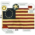 thumbnail image 2 of Anley Vintage Style Tea Stained Betsy Ross Flag 3x5 Foot - Embroidered Stars and Sewn Stripes - Antiqued Early US National Banner Flags, 2 of 6