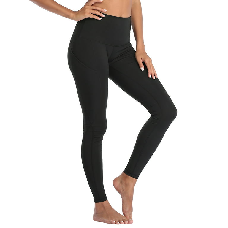 Women Leggings High Waist Black Yoga Pants Tummy Control Pockets 28  AZARMAN