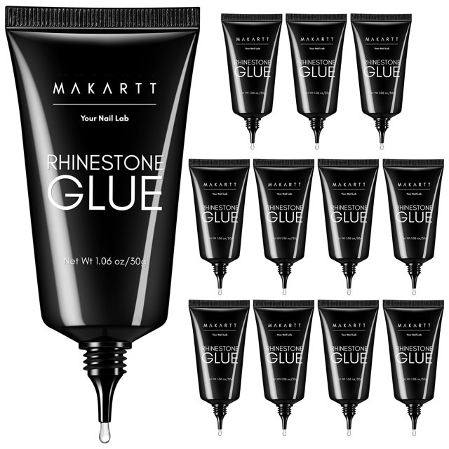Pegamento para uñas con diamantes de imitación Makartt, 30 ml, gel superfuerte, 12 unidades