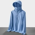 thumbnail image 2 of Sun-Protective Hooded Long Sleeve Zip-Up Jacket for Men, UPF 50+, Breathable Ice Thread Fabric, Elastic Stretch, Finger Hole Design, for Outdoor Summer Activities, 2 of 4