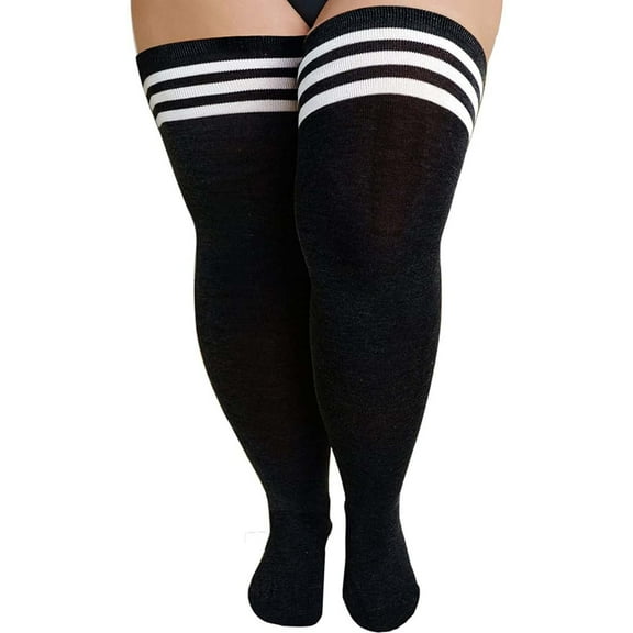 Koudindg Plus Size Thigh High Socks for Thick Thighs- Womens Knit Cotton Extra Long Over the Knee High Socks Leg Warmer