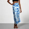 thumbnail image 2 of ZToonmas Women's Elastic Waist Satin Maxi Slip Skirt High Waist Flowy Silky Long Skirt for Casual and Loungewear, 2 of 7