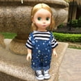 thumbnail image 2 of 16inch Fashion Doll Strap Jeans Suspender Pants and Stripe -shirt, 2 of 6