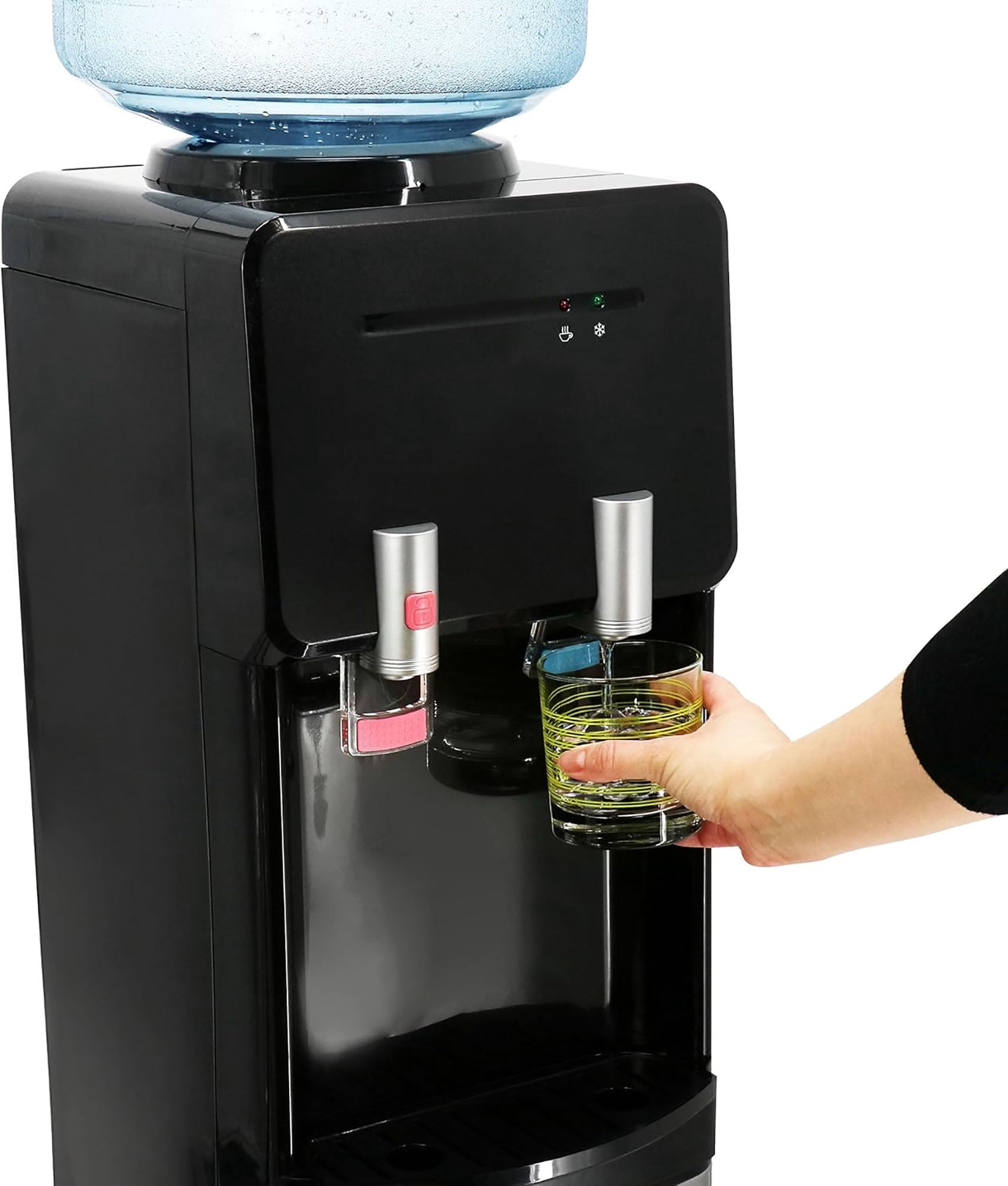 5 Gallon Bottom Load Water Dispenser with Hot, Cold & Room Temperature Settings, UV Self-Cleaning System, Child Safety Lock, Stainless Steel Water Cooler for Home and Office