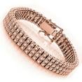 thumbnail image 1 of Luxurman 10K 3-Row Prong Set Natural Diamond Bracelet For Men (Rose Gold, Length 7.25"), 1 of 1